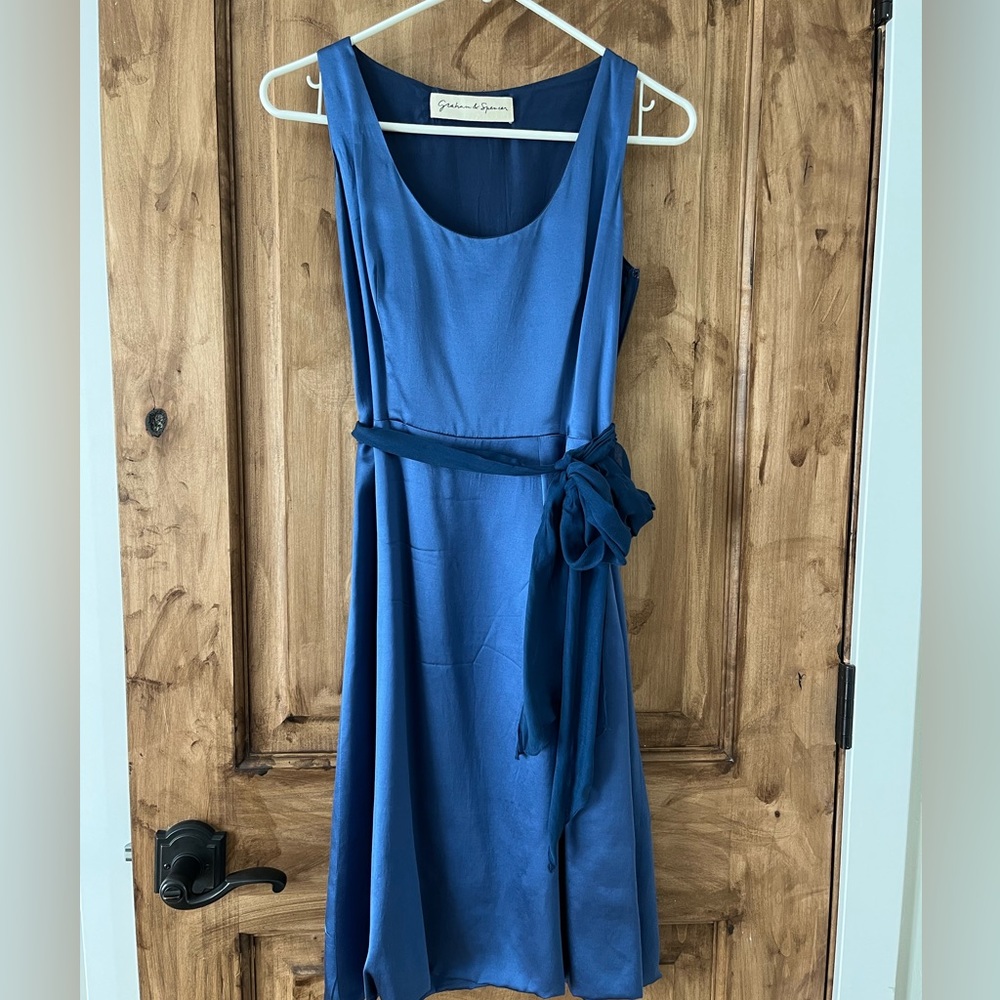 Original Graham & Spencer silk bubble dress, royal blue color, size P (XS)